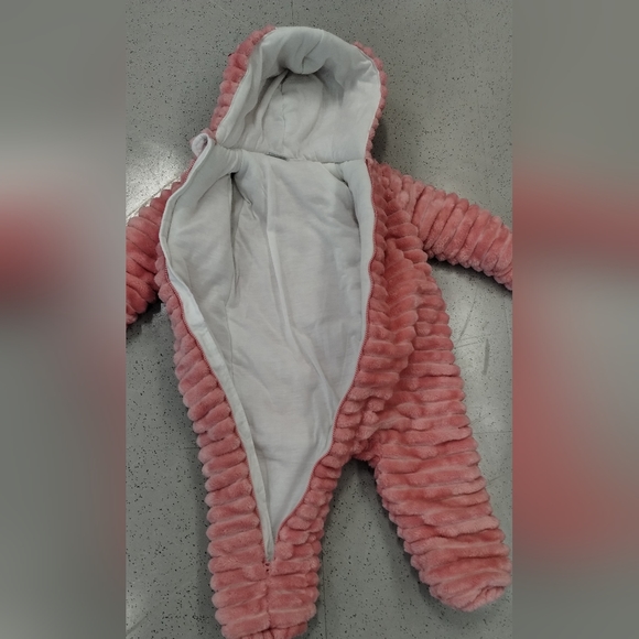 Koala Baby 1-Piece Plush Hooded Pram Suit Fleece Jumper, Pink 12-18 M - Picture 4 of 11